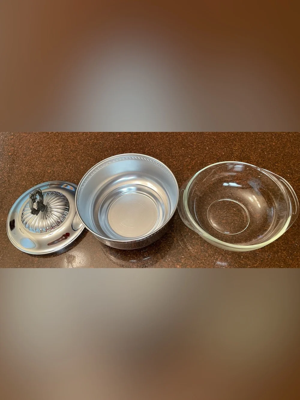 Pyrex vintage silver